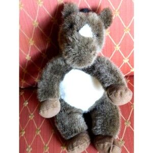 Animaland Plush Brown Horse 16" Stuffed Soft Toy 2005 Animal Black Mane